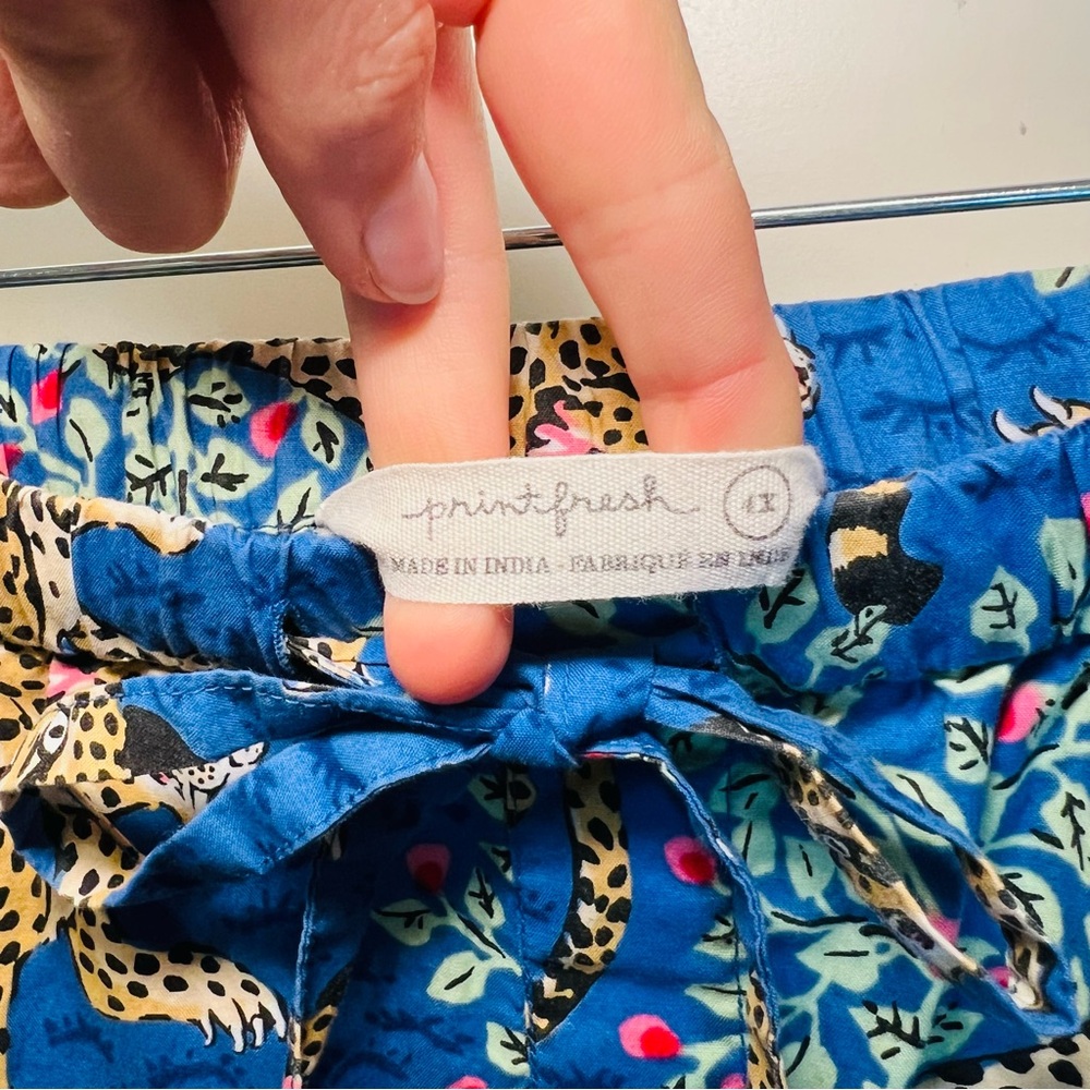 Leopard Print Blue Pajama Pants - Picture 4 of 4